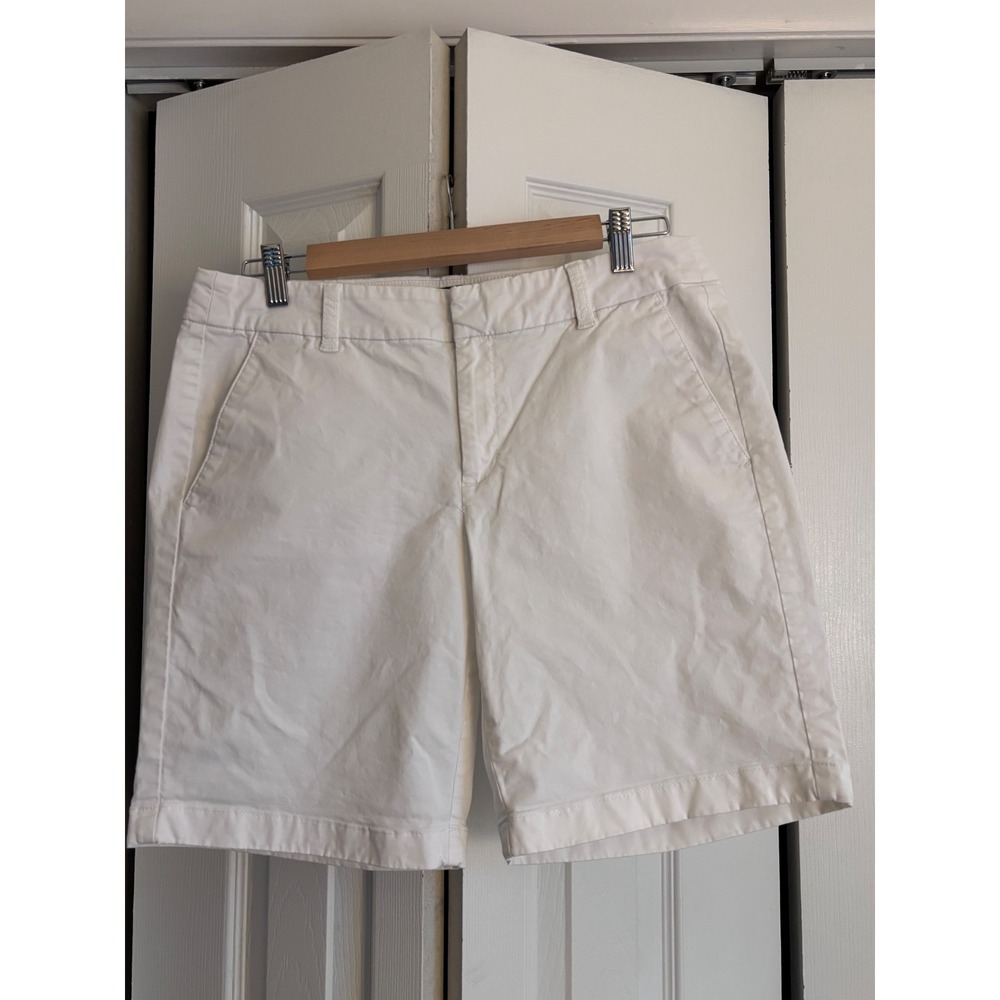 J.Crew White Bermuda Shorts Size 8 Stretch Cotton Classic Summer Preppy - Picture 4 of 7